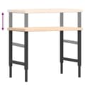 Miniatyrbillede 9 af 10: arbejdsbænk 100x60x(73-99,5) cm massivt egetræ rektangulær