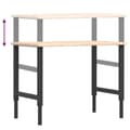 Pikkukuva 9 / 10: Työpenkki 100x60x(71,5-98) cm täysi tammi suorakaide