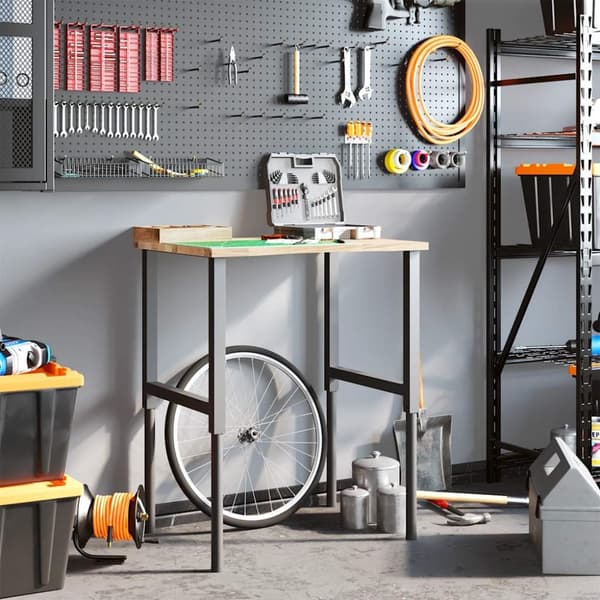 arbejdsbænk 80x60x(71,5-98) cm massivt egetræ