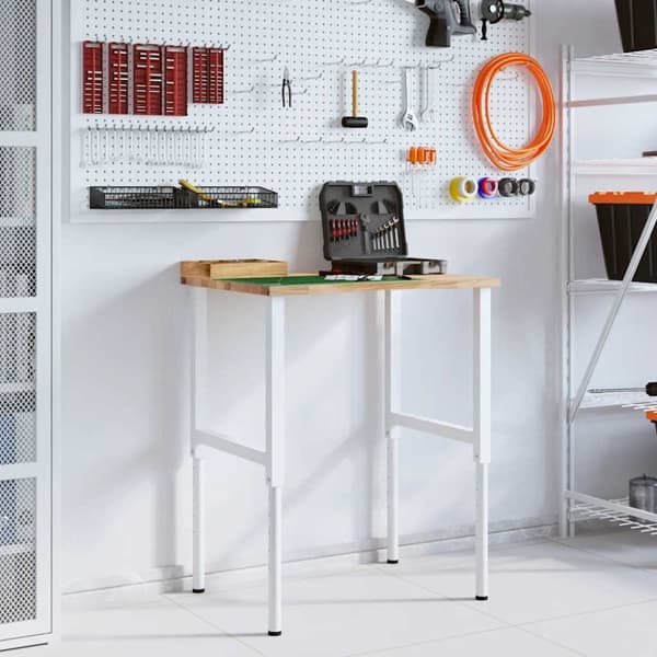 arbejdsbænk 80x60x(71,5-98) cm massivt egetræ