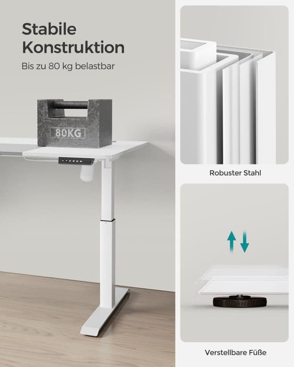 Skrivbord, SONGMICS, 120x60 cm, Vit