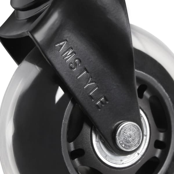 Rootz Sæt med 5 glatte, universelle, kraftige hjul til kontorstol 11 mm pin - diameter 75 mm - Silent Premium Hard Floor Rollers - Gennemsigtige bløde