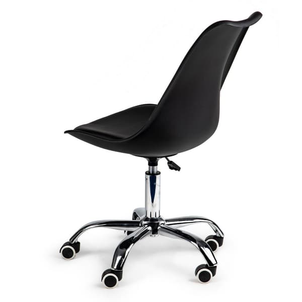 Ergonomisk kontorstol til hjemmearbejdere - Justerbar højde, høj rygsupport, øko-læderpude