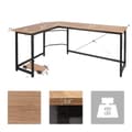 Miniatyrbillede 1 af 2: L-formet skrivebord, gaming laptop skrivebord, hjemmekontor, Træfarve