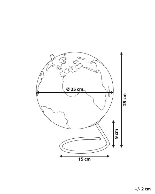 Karttapallo sininen 29 cm magneetit metalli jalusta perinteinen moderni tyyli