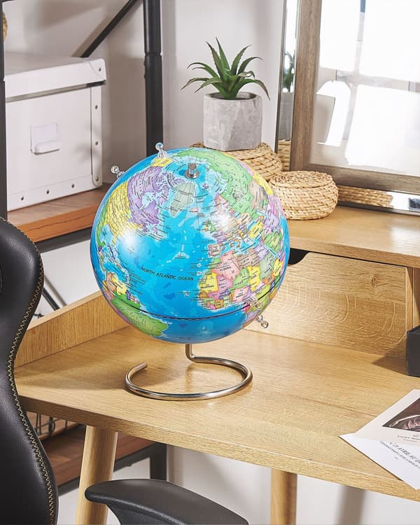 Karttapallo sininen 29 cm magneetit metalli jalusta perinteinen moderni tyyli