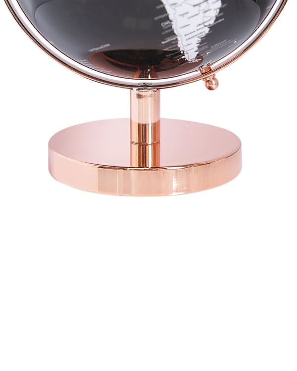 Karttapallo musta/ruusukulta synteettinen materiaali 28 cm metallijalka moderni tyyli