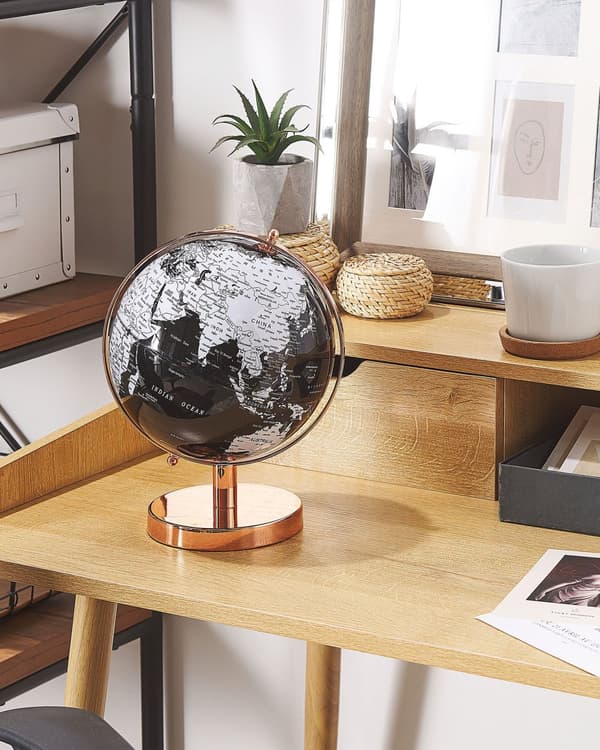 Dekorativ jordglob Vit Svart 28 cm Modern