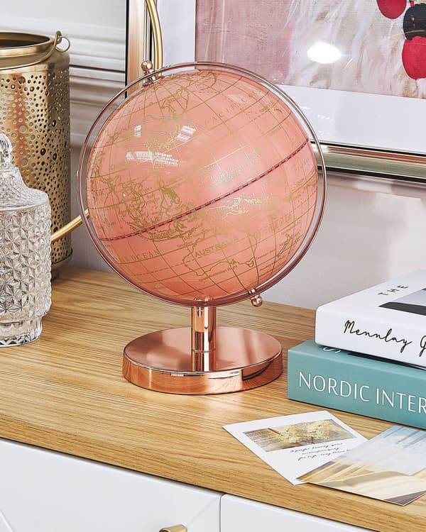 Dekorativ Jordglob Rosa 28 cm Modern