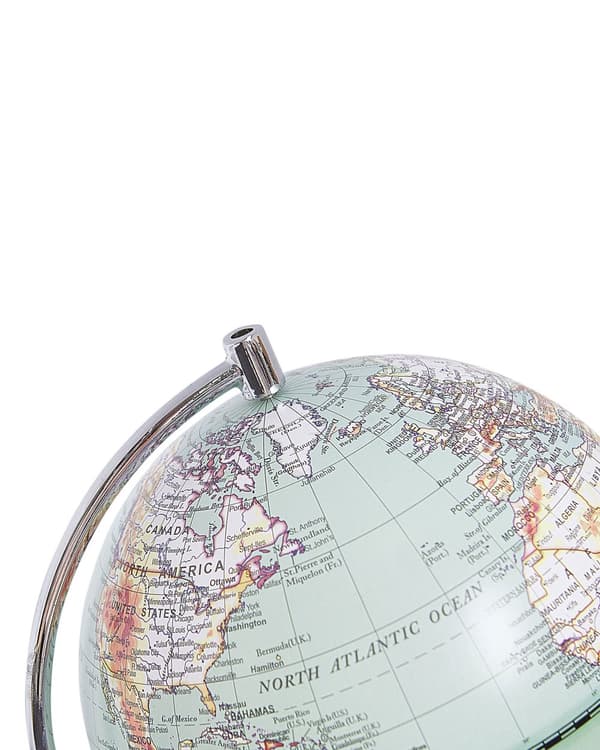 Globus Blå Flerfarvet Metal Blank 20 x 15 cm Dekorativ Dreje Spinde Globe Verdenskort Skoleundervisning Kontor Moderne Dekoration Tilbehør