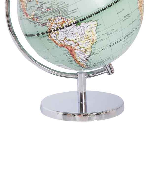 Globus Blå Flerfarvet Metal Blank 20 x 15 cm Dekorativ Dreje Spinde Globe Verdenskort Skoleundervisning Kontor Moderne Dekoration Tilbehør