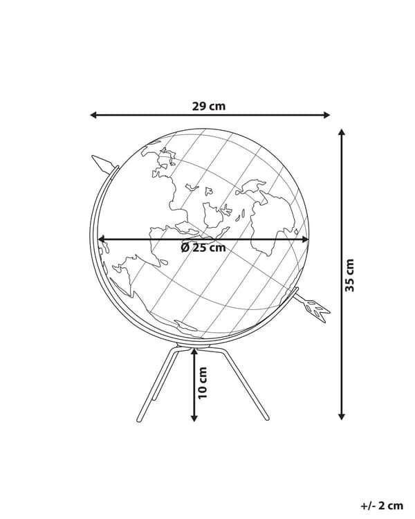Dekorativ Globus Brun og Sort 25 cm Moderne Stil Hjemme Dekoration