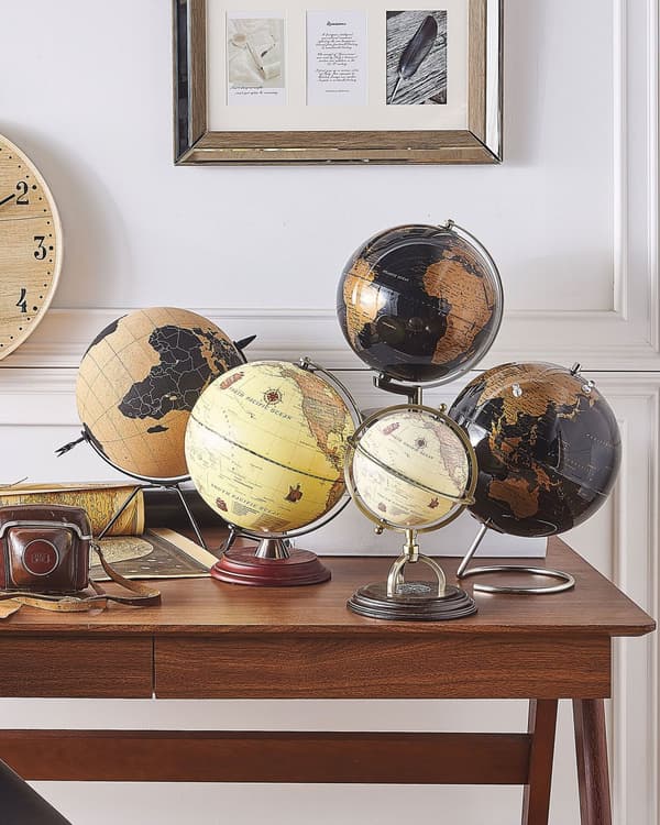 Dekorativ Globus Brun og Sort 25 cm Moderne Stil Hjemme Dekoration