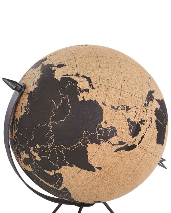 Dekorativ Globus Brun og Sort 25 cm Moderne Stil Hjemme Dekoration