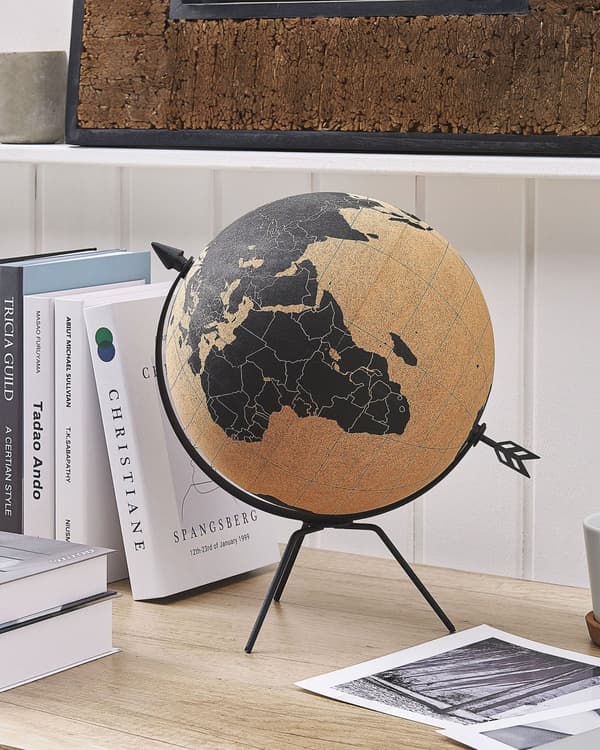 Dekorativ Globus Brun og Sort 25 cm Moderne Stil Hjemme Dekoration