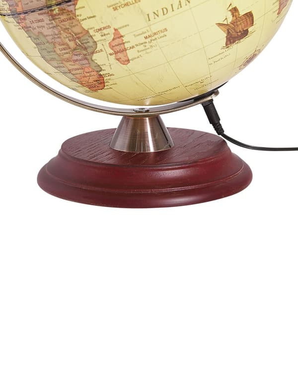 Globus med Gul 30 cm Rund Moderne Retro Design Dekoration Multifarvet Syntetisk Metal MDF Boligindretning Soveværelse Børneværelse