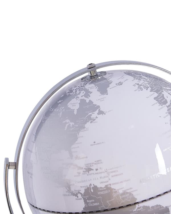 Dekorativ Jordglob Silver 22 cm Modern Traditionell