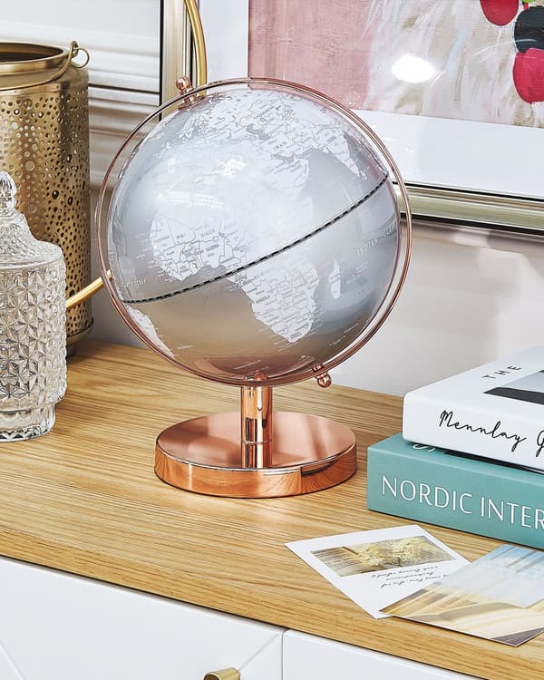 Dekorativ Globus Sølv 20 cm Moderne