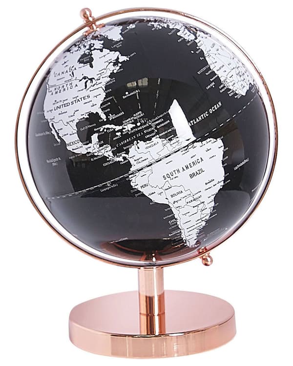 Dekorativ Globus Svart Hvit 20 cm Moderne Design