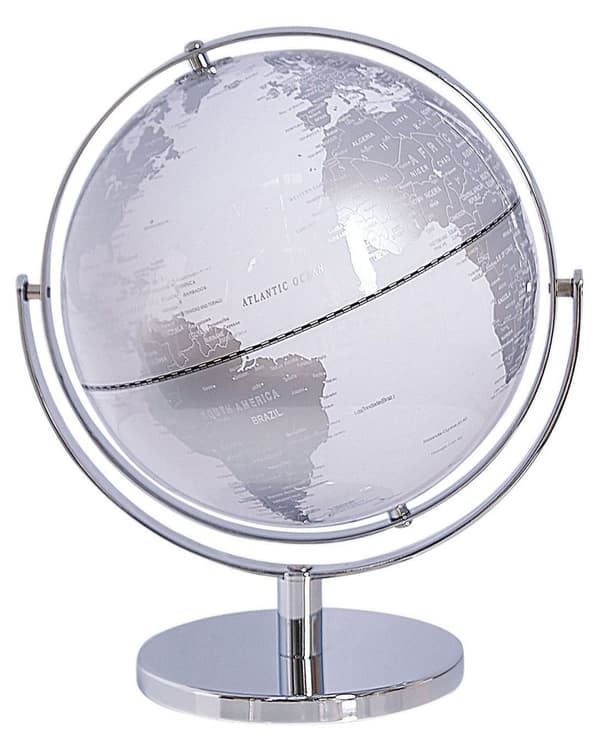 Dekorativ Globus Sølv 22 cm Moderne Tradisjonell