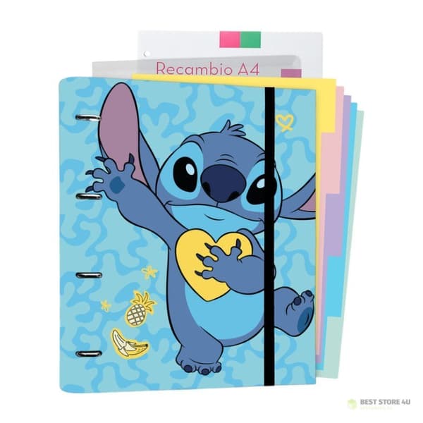 Disney Stitch - A4-pärm med sidor från Tropical-kollektionen (4 ringar, resår)