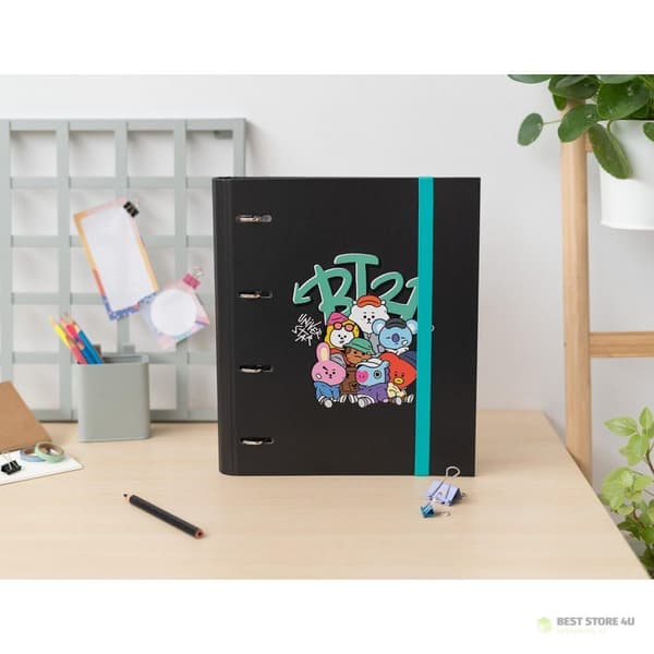 BT21 - A4-pärm från Street Mood-kollektionen med ark (4 ringar, resår)