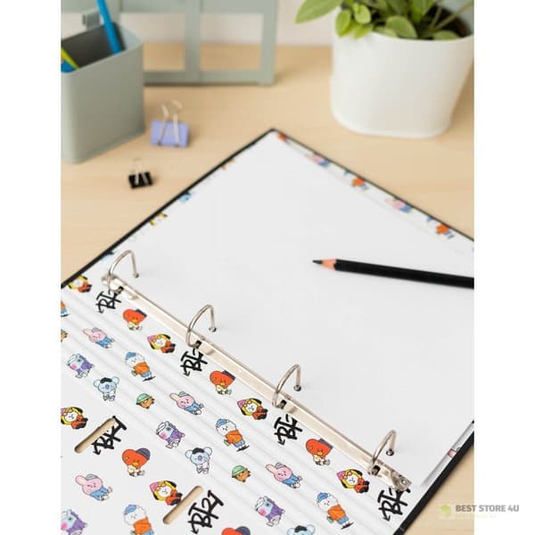 BT21 - A4-pärm från Street Mood-kollektionen med ark (4 ringar, resår)