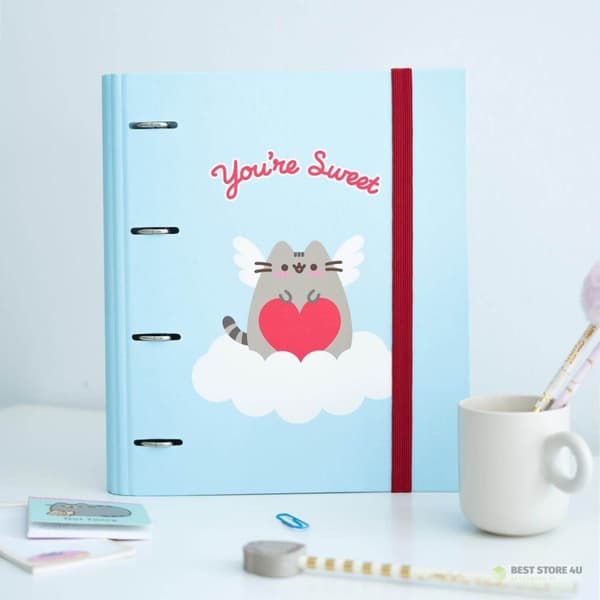 Pusheen - A4-pärm från Purrfect Love-kollektionen med ark (4 ringar, resår)