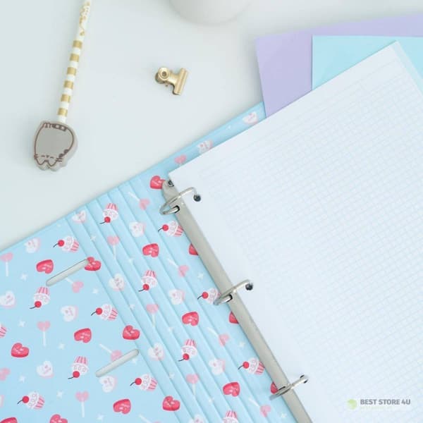 Pusheen - A4-pärm från Purrfect Love-kollektionen med ark (4 ringar, resår)