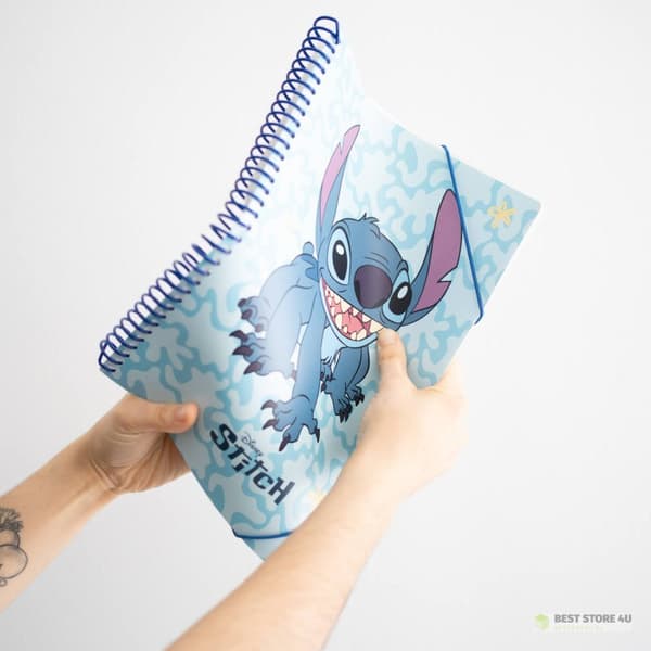 Disney Stitch - A4 elastisk ringbind + 30 gennemsigtige ark