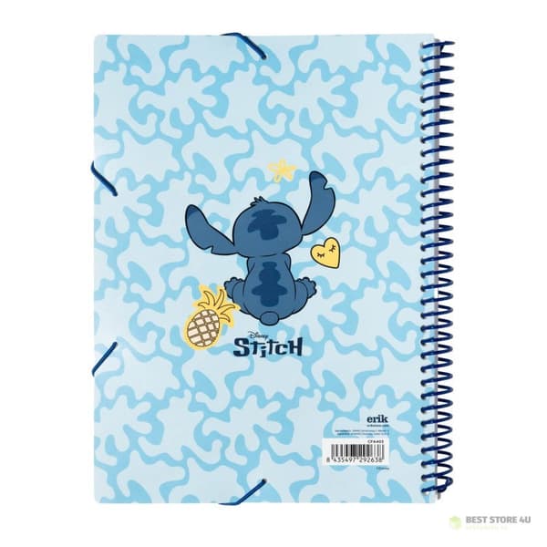 Disney Stitch - A4 elastisk ringbind + 30 gennemsigtige ark