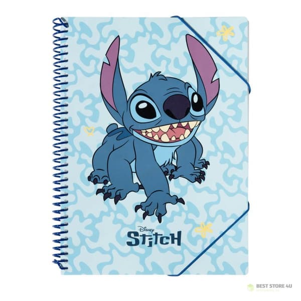Disney Stitch - A4 elastisk ringbind + 30 gennemsigtige ark