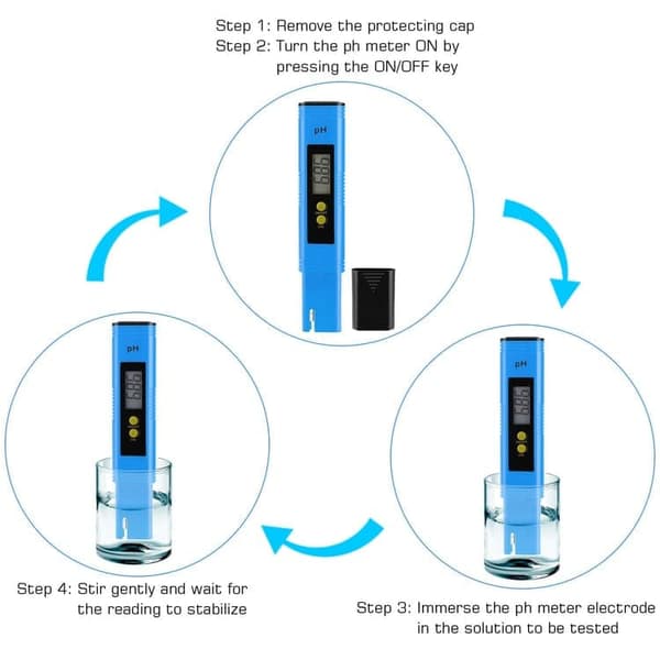 Bomclap Digital pH-måler – Baggrundsbelysning med høj nøjagtighed og batteritester, pH 0-14 til vandkvalitetstest