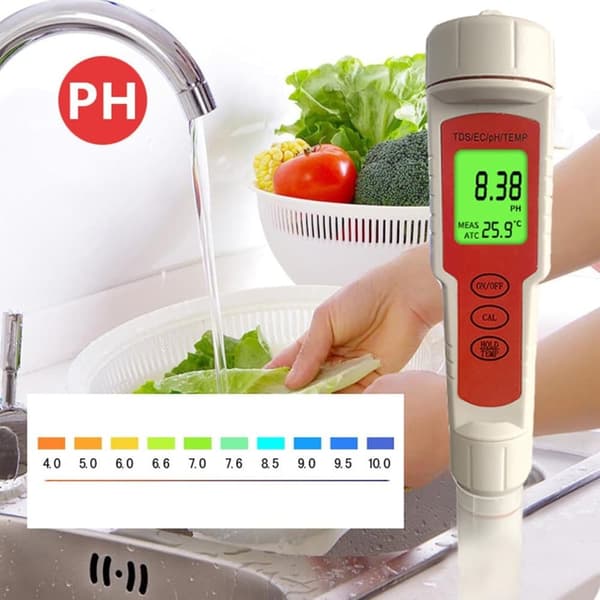 4-in-1 digitaalinen pH-mittari vedelle - Vesitesteri