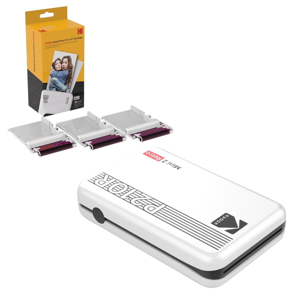 Kodak Printer Mini 2 Plus Retro White + 30x Sheets Starter Kit
