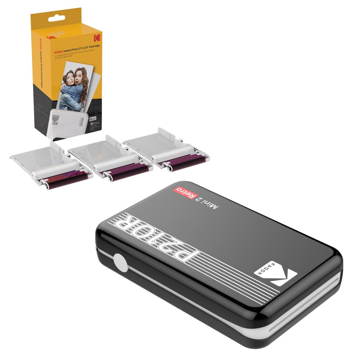 Kodak Printer Mini 2 Plus Retro Black + 30x Sheets Starter Kit
