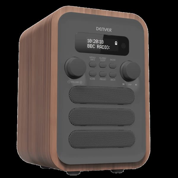 Denver FM/DAB+ Radio Bluetooth Trä/grå