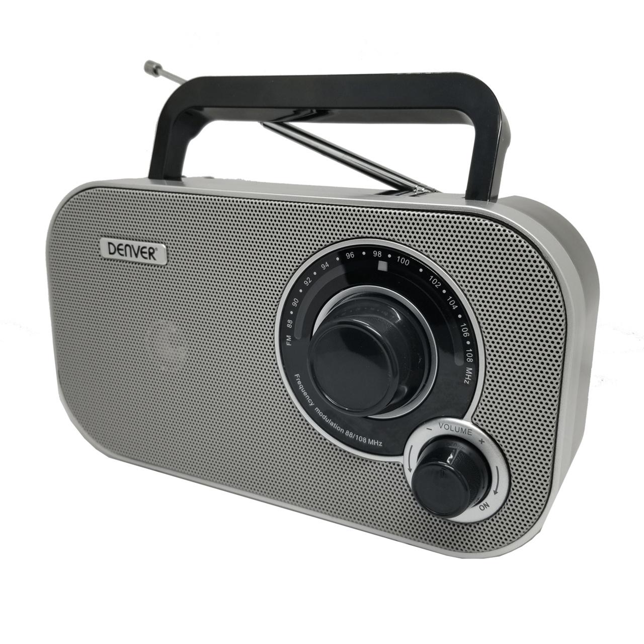 Denver TR-51 Analog FM-radio Grå och svart