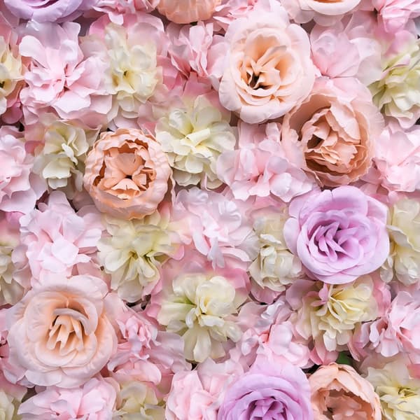 Kunstig Silke Blomster Vægpanel, Nem Installation, Elegant Design,Rosenrød