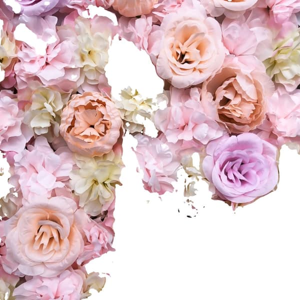 Kunstig Silke Blomster Vægpanel, Nem Installation, Elegant Design,Rosenrød