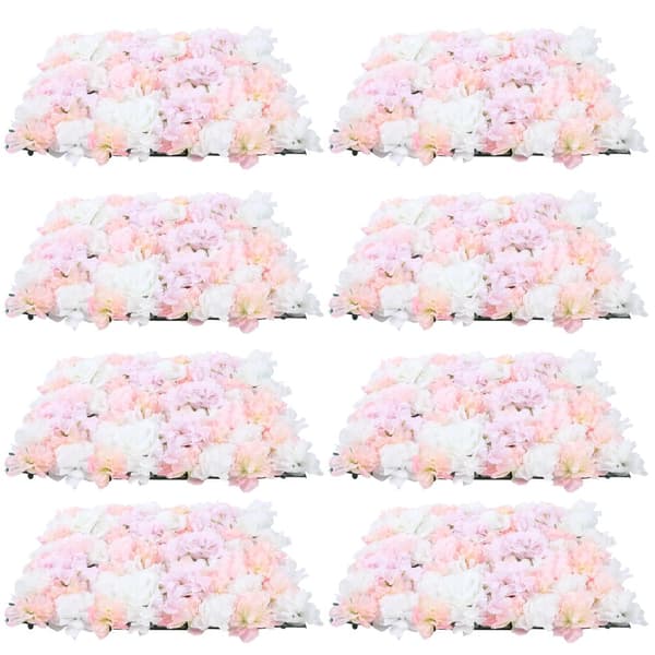 Konstgjord Blomvägg, 8 Stycken, Mångsidig Blomsterdesign,Rosa