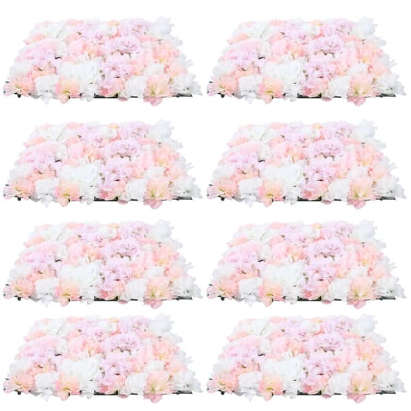Konstgjord Blomvägg, 8 Stycken, Mångsidig Blomsterdesign,Rosa