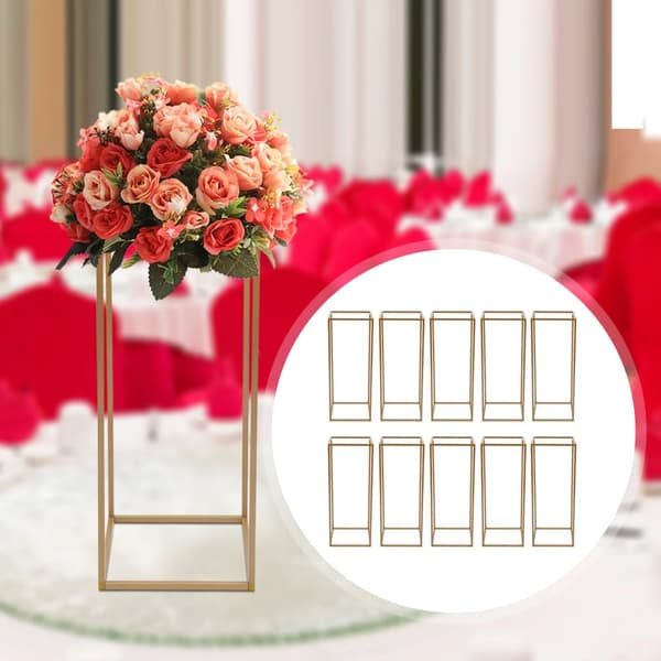 Bröllopsblomsterställ, Modern design, Guldfinish, Set om 10