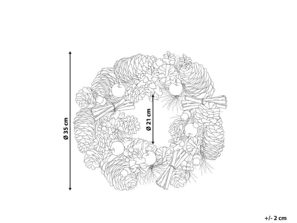 Krans Grön 35 cm Rund Syntetmaterial Julkrans Trä Kottar Traditionell Design