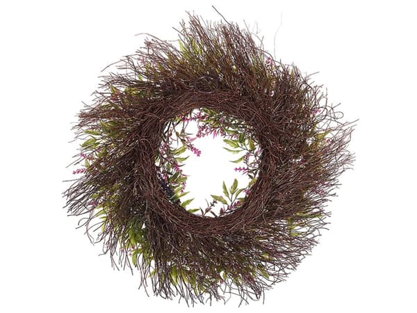 Koristekranssi violetti 50 cm pyöreä käsintehty perinteinen rustiikkinen tyyli