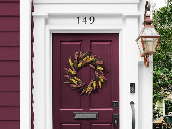 Krans Flerfärgad Konstgjord Dörrkrans Blomsterkrans 50 cm Rund Bord Vägg Dekor Traditionell Rustik Stil