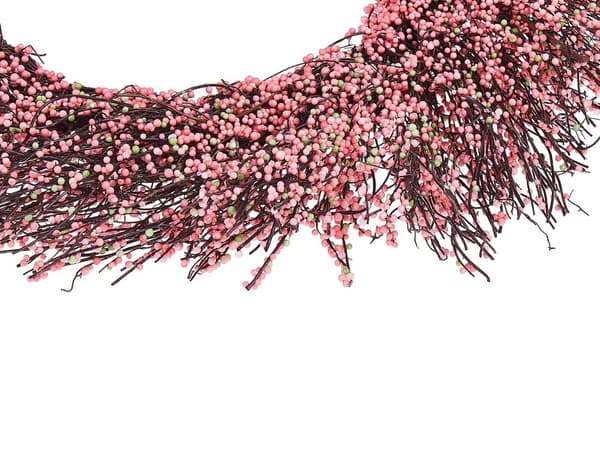 Krans Rosa Konstgjord Dörrkrans Blommor 50 cm Rund Bord Vägg Dekor Traditionell Rustik Stil