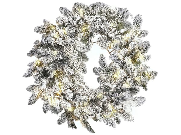 Julkrans Vit Syntetmaterial 70 cm Rund LED-lampor inomhustillbehör