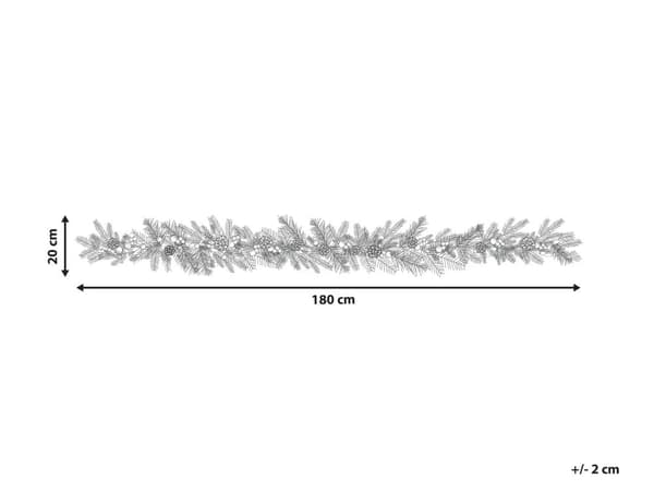 Julkrans Grön Vit Syntetmaterial 180 cm Rund LED-lampor Hängande julpynt