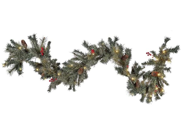 Julkrans Grön Syntetmaterial 180 cm Rund LED-lampor Hängande julpynt